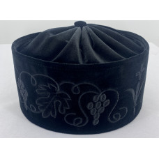 Скуфия греческая бархатная, с вышивкой "виноград"
