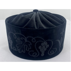 Скуфия греческая бархатная, с вышивкой "виноград"