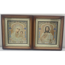 Иконы "Винчающая пара" (лит. куп. ж-б., рам. кор., пр.) 26х23см