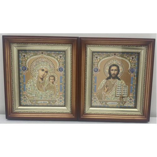 Иконы "Винчающая пара" (лит. куп. ж-б., рам. кор., пр.) 26х23см