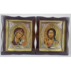 Икона "Винальная пара" (Византия, камешки ф. г.) 25х29
