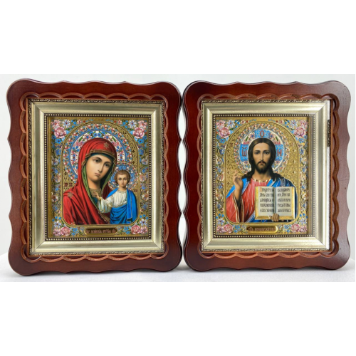 Иконы "Винчающая пара" лит. цвет. цветок, кор. без. пат. 27х25см